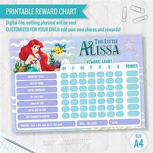 The Little Mermaid Reward Chart Ariel Chore Chart Printable Etsy
