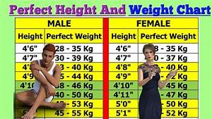 Perfect Height And Weight Chart For Men And Woman Youtube Weight