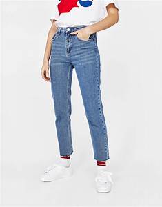 Jeans Straight Fit Cropped Pantalones Bershka Bershka Jeans Rectos