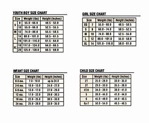 Kids Sizing Chart Boys Girls Youth And Infant All Seasons