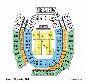 Lincoln Financial Field Philadelphia Pa Seating Chart View