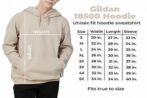 Gildan 18500 Size Chart Unisex Hoodie Gráfico Por Evarpatrickhg65
