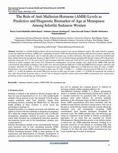 Pdf The Role Of Anti Mullerian Hormone Amh Levels As Predictive And