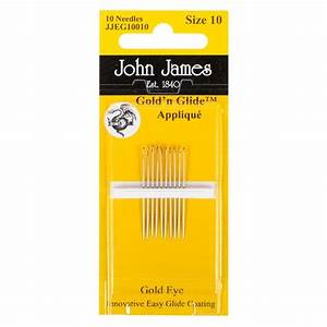 John James Size 10 Gold 39 N Glide Applique Needles John James