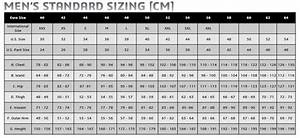 Standard Suit Sizing Charts Schmotter Motion