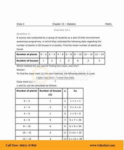 Class 10th Math Statistics Ncert Solution Cbse 2023