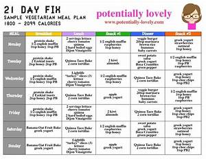 21 Day Fix Vegetarian Sample Weekly Meal Plan Potentially Lovely