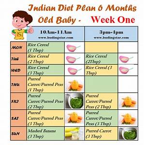 6 Month Baby Food Diet Plan For Six Month Old Baby Buding Star