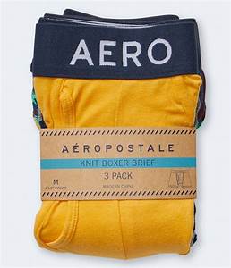 Aeropostale Mens Knit Brief Boxer 3 Pack Popular