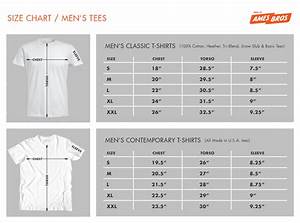 Men 39 S T Shirt Size Chart Ames Bros