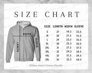 Gildan 18600 Hoodie Size Chart Unisex Full Zip Hooded Sweatshirt
