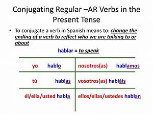 Ppt Conjugation Of Regular Ar Verbs Powerpoint Presentation Free