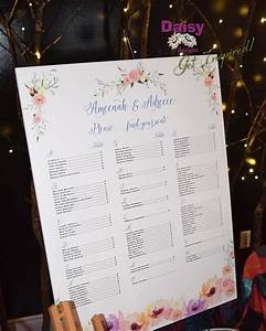 Cinderella Floral Seating Chart By Daisy Designs
