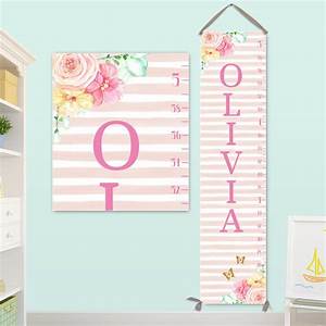 Pink Growth Chart Canvas Personalized Growth Chart With Pink Etsy