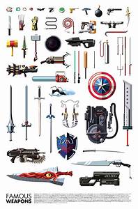 Famous Weapons Used By Your Favorite Superheroes Villains Chart