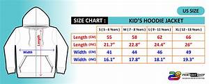 size chart hoodie jacket kids us size printout shop