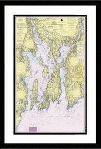 Framed Narragansett Bay Nautical Chart Art Posters Pinterest