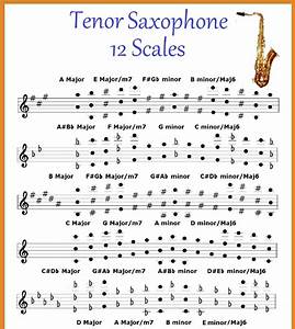 Tenor Saxophone 12 Scales Chart Sax Etsy