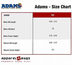 Adams Size Chart Apparelnbags Com