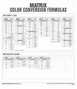 Matrix Hair Color Conversion Chart Page 1 Discontinued Beauty