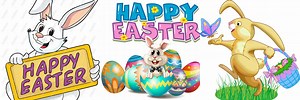 Happy Easter Bunnies Clip Art