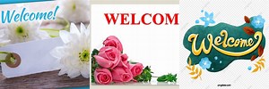 Welcome with Flowers Image Free Download