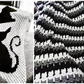 Black and White Cat Patterns Knitted