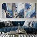 Blue Abstract Tile Canvas Wall Art