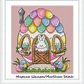 Cross Stitch Easter Bunny House