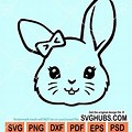 Cute Bunny Head SVG Free