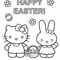 Cute Hello Kitty Easter Bunny Coloring Pages