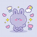 Cute Purple Bunny Cartoon