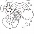 Easter Bunny Rainbow Colouring in Template