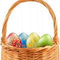 Easter Egg Basket with Transparency Background
