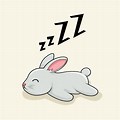 Rabbit Sleeping in Bed Drawing