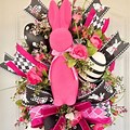 Wreaths Decorated with Flocked Bunnies