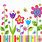 Bright Spring Flowers Cartoon