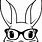 Bunny with Glasses Clip Art