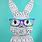 Easter Bunny with Glasses Clip Art