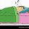 Man Sleeping in Bed Cartoon