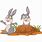 Two Rabbits Cartoon