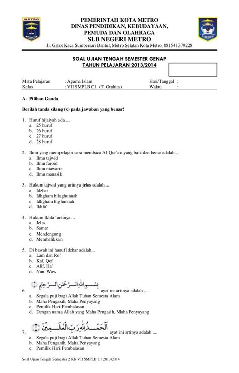 Kesimpulan Soal Agama Islam Kelas 7 Semester 2