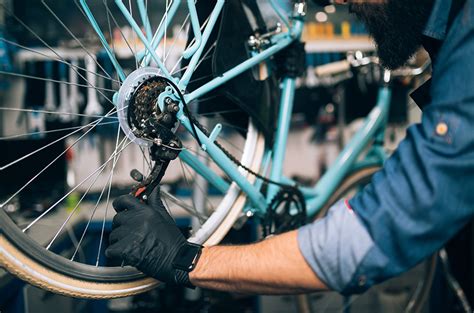 inspecting bike