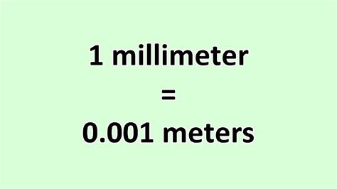 1 millimeter to meter