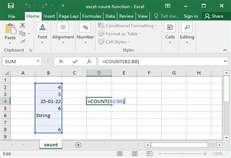 COUNT Excel Function