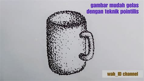 Gambar Gelas Kopi Menggunakan Teknik Pensil