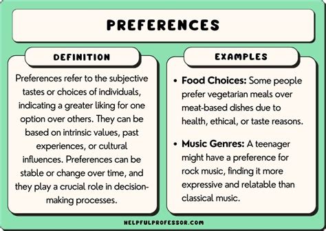 Identify Your Preferences