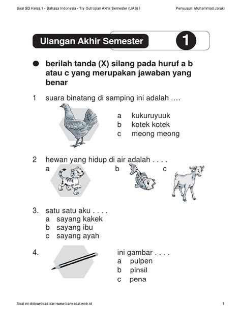 Latihan Soal Bahasa Indonesia Kelas 1: Tingkatkan Kemampuan Bahasa dengan Mudah