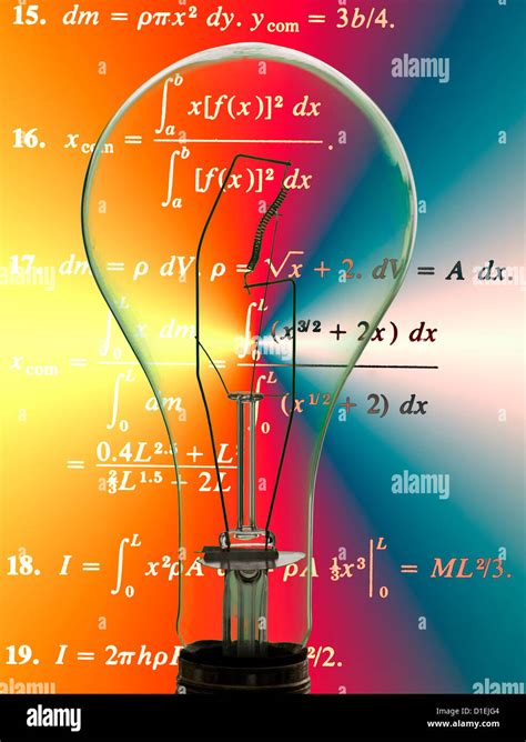 Light Bulb with Math Inside Transparent