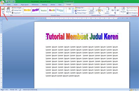 Membuat Judul Microsoft Word Indonesia